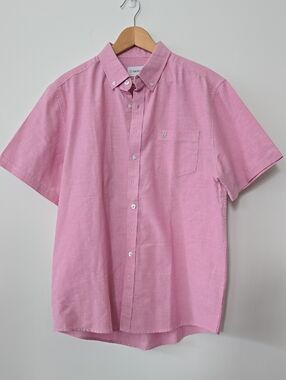 Farah Pink Short-Sleeve Oxford Button-Down Shirt